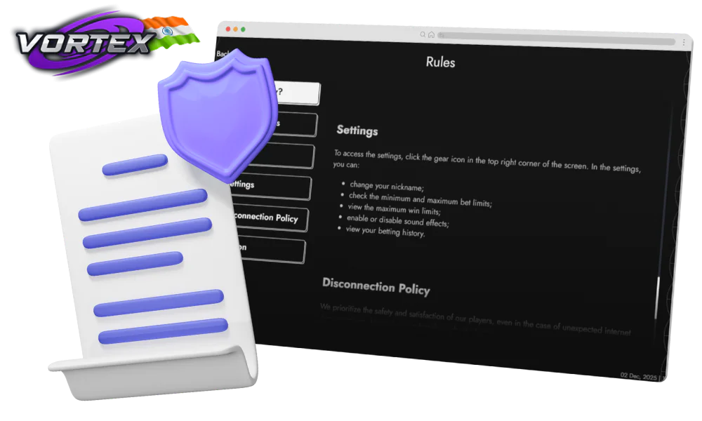 Vortex game guarantees the protection of user data
