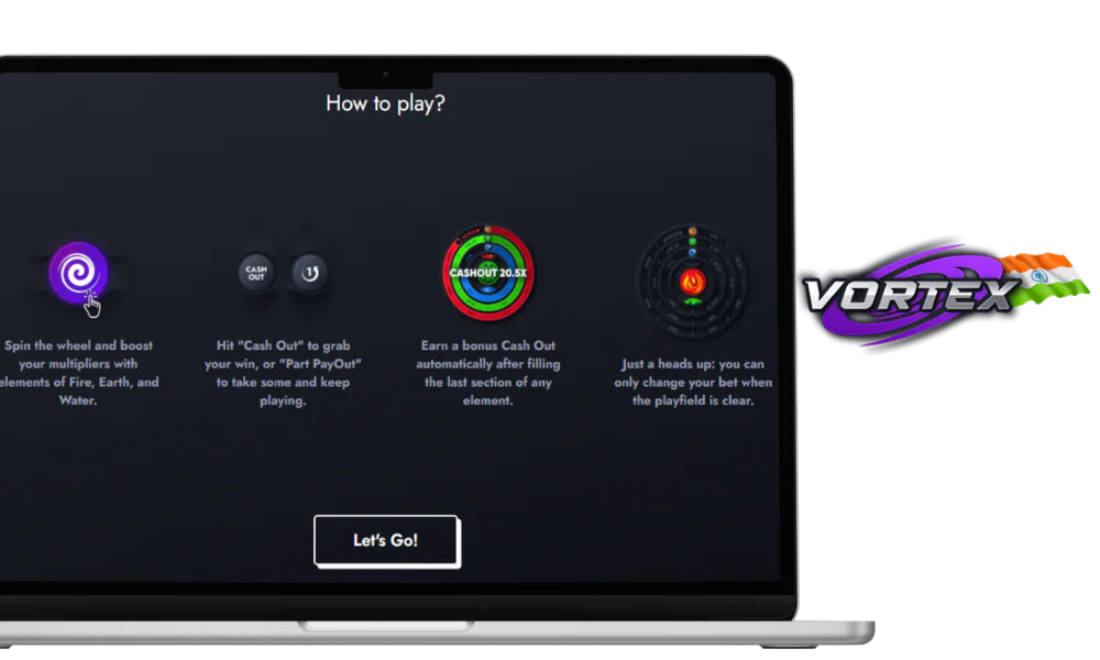 Instructions for starting the Vortex game